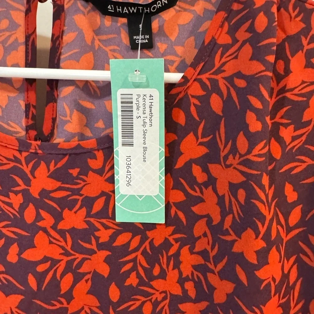 Floral Red Women's Top - Picture 2 of 3